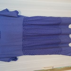 Blue polka dot dress 1x
